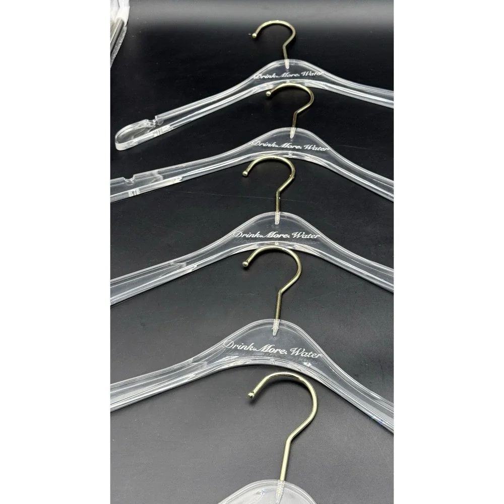 Acrylic Clear Lucite Hangers -‎ 10Pack Matte Gold Hooks - Hangers